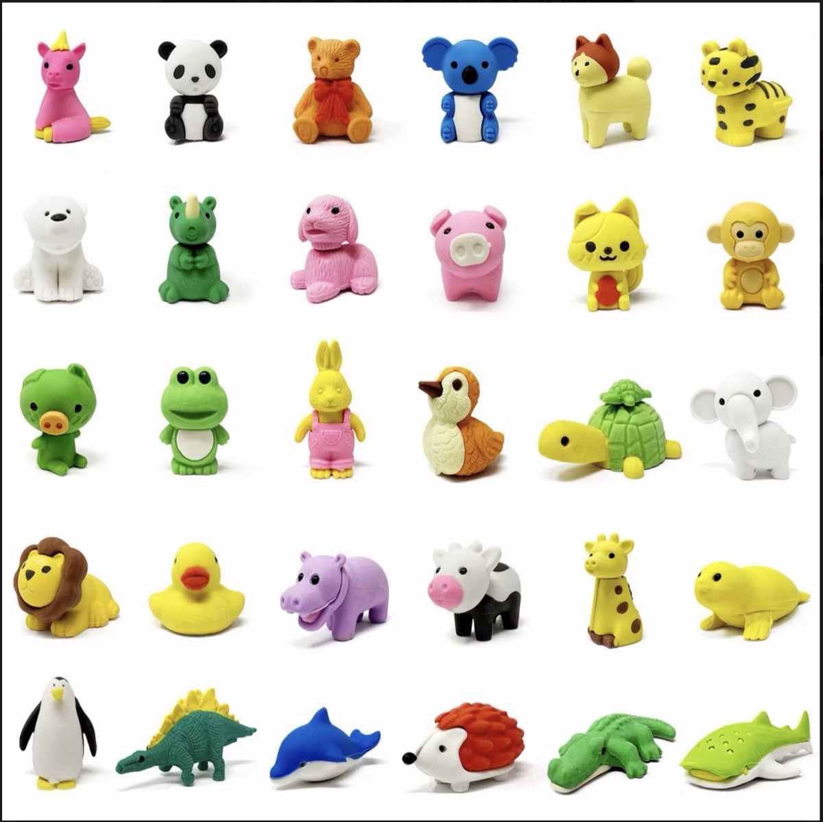 A colorful selection of animal figures to choose from